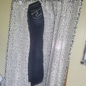 Silver Jeans  W28/33 Natsuki Flap Dark Wash Mid Rise Bootcut